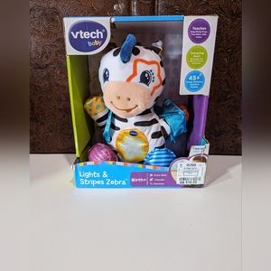 VTech Lights and Stripes Zebra, Colorful Plush Learning Toy for Baby New in Box